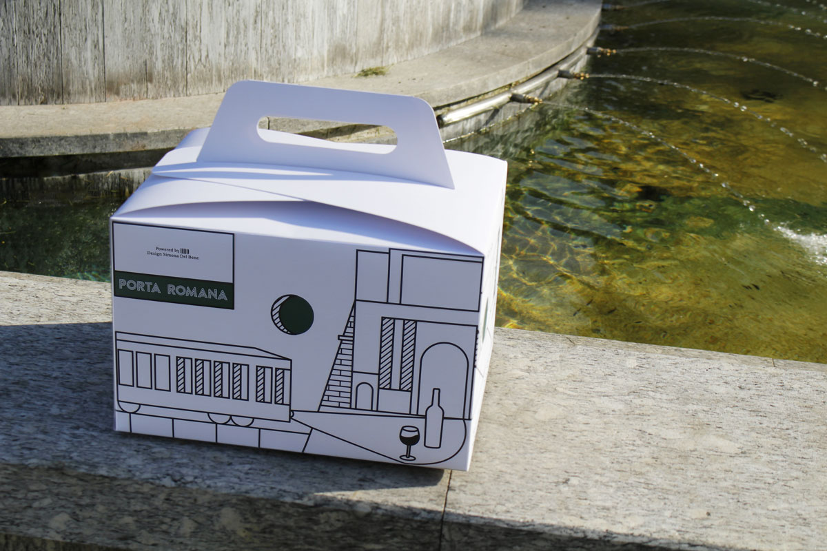 esterno del packaging con ambientazione in Porta Romana Milano