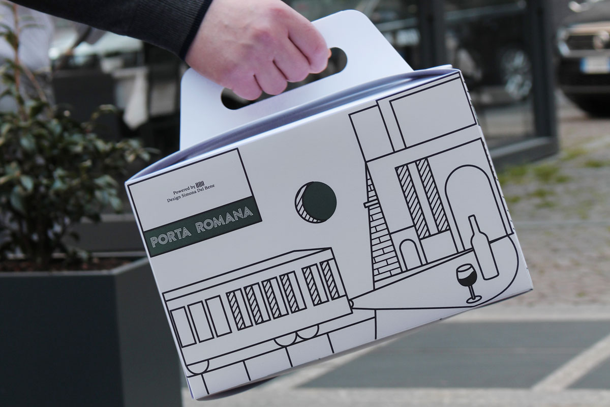 confezione con maniglia per essere portata in giro per una Nuova Tradizione Urbana